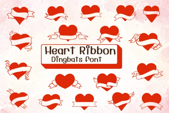 Heart Ribbon by Ketsarin — Dingbats Font