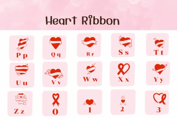 Heart Ribbon by Ketsarin — Dingbats Font — thumbnail 3