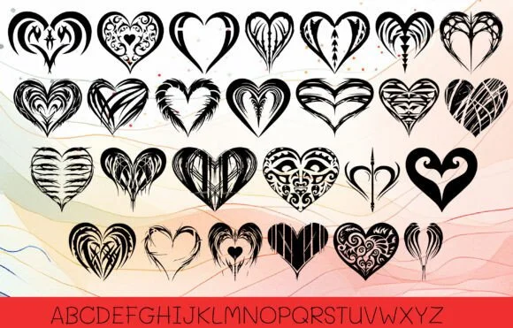 Heart Samoan Tribal by MOMAT THIRTYONE — Dingbats Font — thumbnail 2