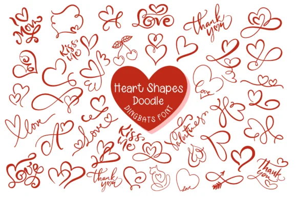 Heart Shapes by Pui Art — Dingbats Font