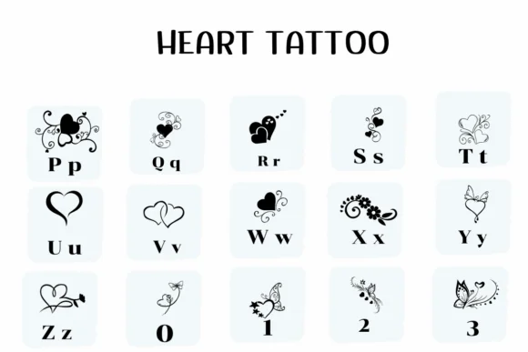 Heart Tattoo by Ketsarin — Dingbats Font — thumbnail 3