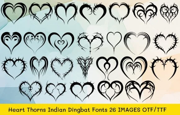 Heart Thorns Indian by MOMAT THIRTYONE — Dingbats Font