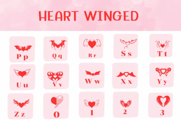Heart Winged by Ketsarin — Dingbats Font — thumbnail 3