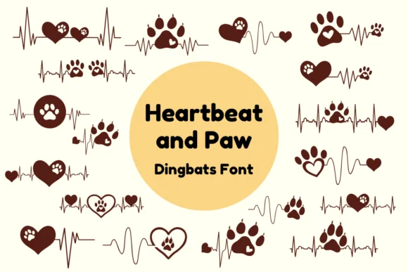 Heartbeat and Paw by Nun Sukhwan — Dingbats Font