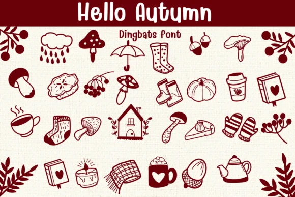 Hello Autumn by Sontaya — Dingbats Font