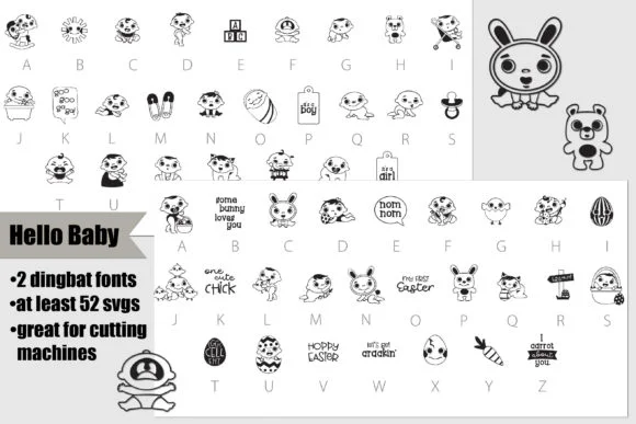 Hello Baby by Illustration Ink — Dingbats Font