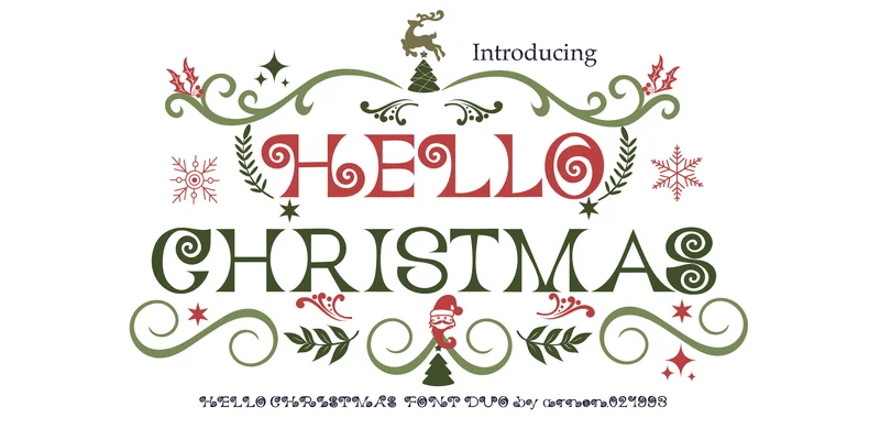 Hello Christmas Font by arnon.021993 by arnon.021993 — Decorative Font