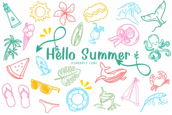 Hello Summer by CHANOK — Dingbats Font