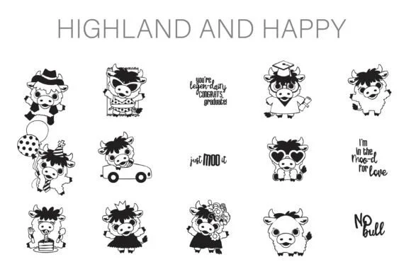 Highland and Happy Dingbats by Illustration Ink — Dingbats Font