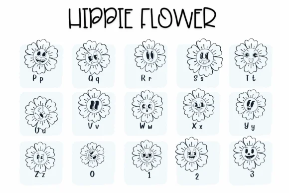 Hippie Flower by Sirinart — Dingbats Font — thumbnail 3