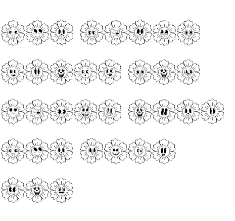 Hippie Flower by Sirinart — Dingbats Font — thumbnail 8