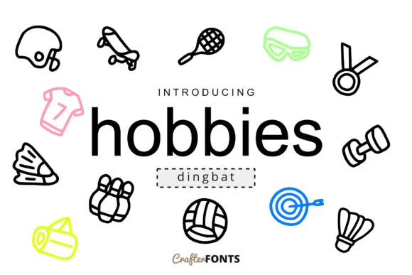 Hobbies Doodle Dingbat by CrafterFonts — Dingbats Font