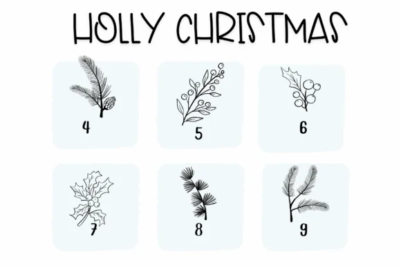 Holly Christmas by Sirinart — Dingbats Font — thumbnail 4