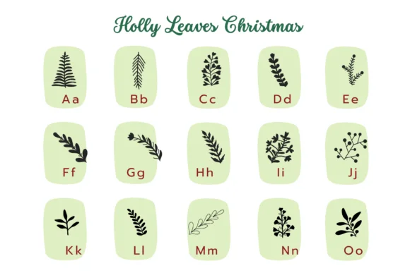Holly Leaves Christmas by Pui Art — Dingbats Font — thumbnail 2