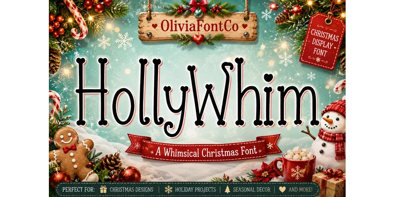 Holly Whim Font by OliviaFontCo by OliviaFontCo — Display Font