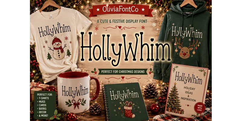 Holly Whim Font by OliviaFontCo by OliviaFontCo — Display Font — thumbnail 2