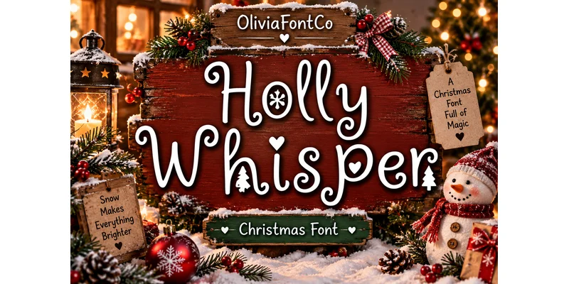 Holly Whisper Font by OliviaFontCo by OliviaFontCo — Decorative Font