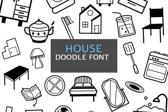 House Doodle by digitalplannerland — Dingbats Font