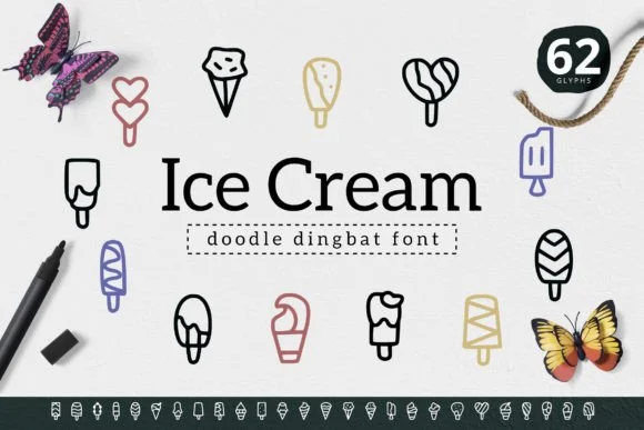 Ice Cream by YandiDesigns — Dingbats Font