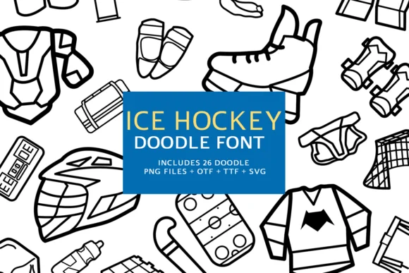 Ice Hockey Doodle by digitalplannerland — Dingbats Font