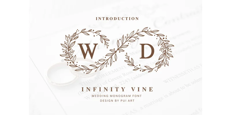 Infinity Vine Monogram Font by Pui Art by Pui Art — Decorative Font