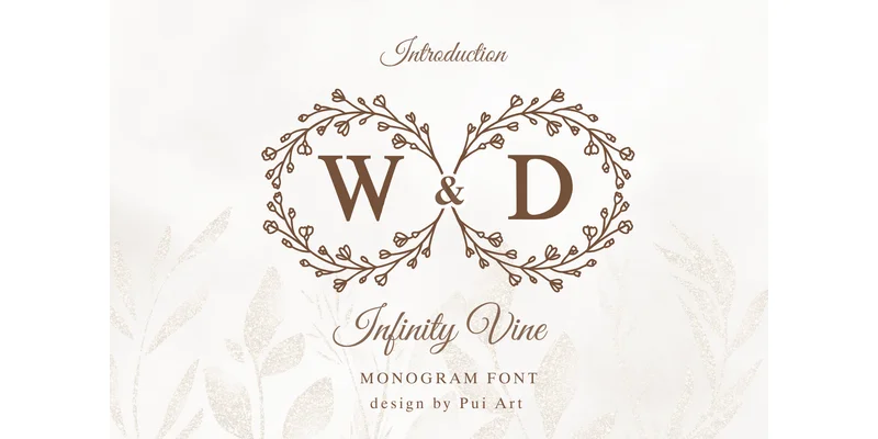 Infinity Vine Monogram Font by Pui Art by Pui Art — Decorative Font