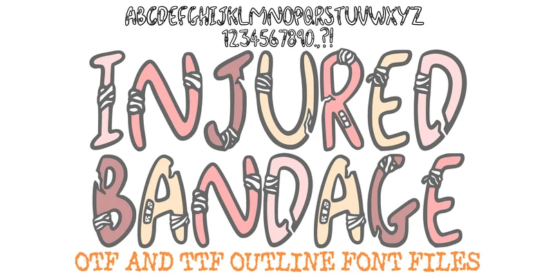 Injured Bandage Font by squeebcreative by squeebcreative — Decorative Font