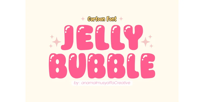 Jelly Bubbles Font by anamalmusyaffaCreative by anamalmusyaffaCreative β Display Font