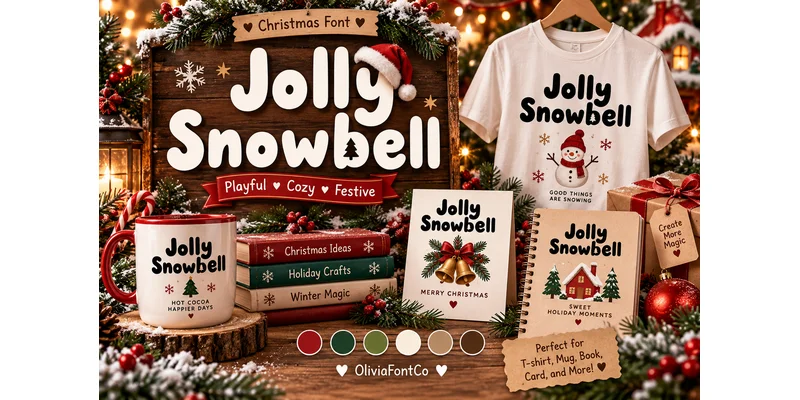 Jolly Snowbell Font by OliviaFontCo by OliviaFontCo — Display Font — thumbnail 2