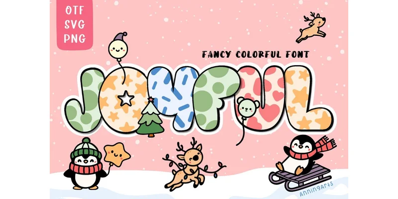 Joyful Font by AnningArts by AnningArts β Color Fonts Font