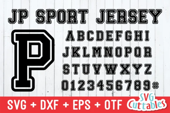 JP Sport Jersey by SVG Cuttables — Slab Serif Font