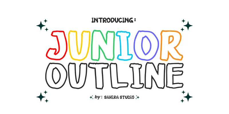 Junior Outline Font by Sahira Studio — Display Font