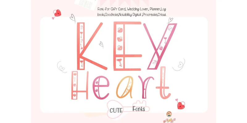 Key Hearts Font by Noomam Happy digital Art by Noomam Happy digital Art — Decorative Font