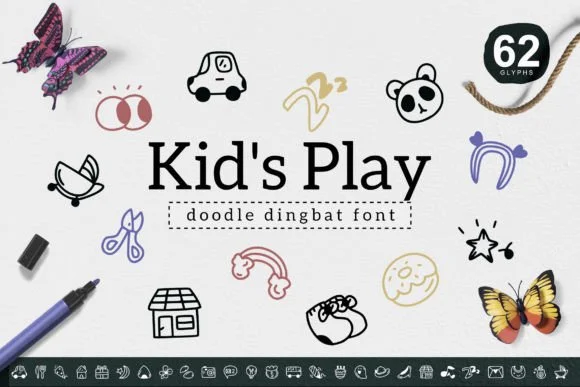 Kid's Play by YandiDesigns — Dingbats Font