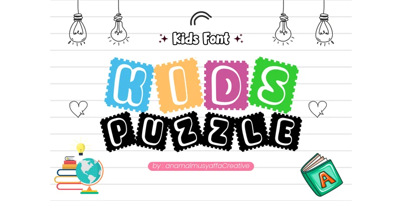 Kids Puzzle Font by anamalmusyaffaCreative by anamalmusyaffaCreative — Decorative Font