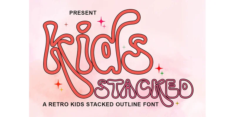 Kids Stacked Outline Font by AF Type โ Display Font