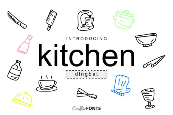 Kitchen Doodle by CrafterFonts — Dingbats Font