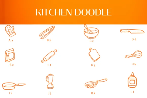 Kitchen Doodle by Heartcraft Atelier — Dingbats Font — thumbnail 2