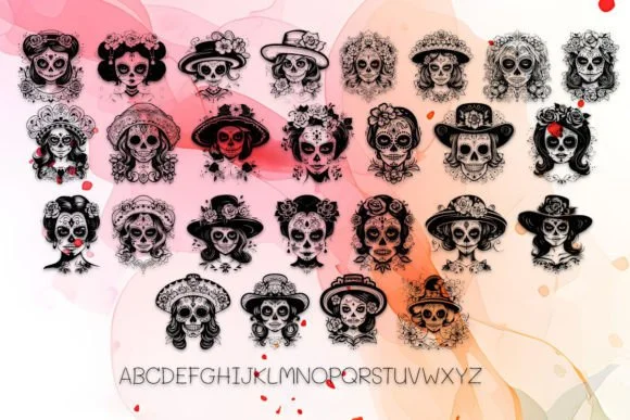 La Catrina Sugar Skull by MOMAT THIRTYONE — Dingbats Font — thumbnail 2