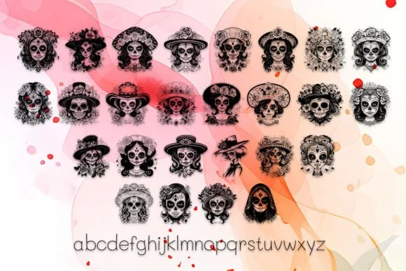La Catrina Sugar Skull by MOMAT THIRTYONE — Dingbats Font — thumbnail 3