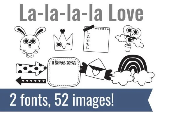 La-la-la-la-love by Illustration Ink — Dingbats Font