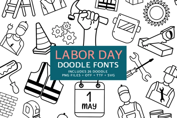 Labor Day Doodle by digitalplannerland — Dingbats Font
