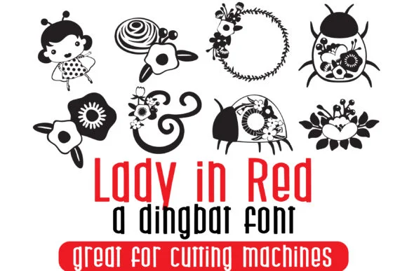 Lady in Red by Illustration Ink — Dingbats Font