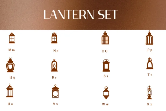Lantern Set by Heartcraft Atelier — Dingbats Font — thumbnail 3