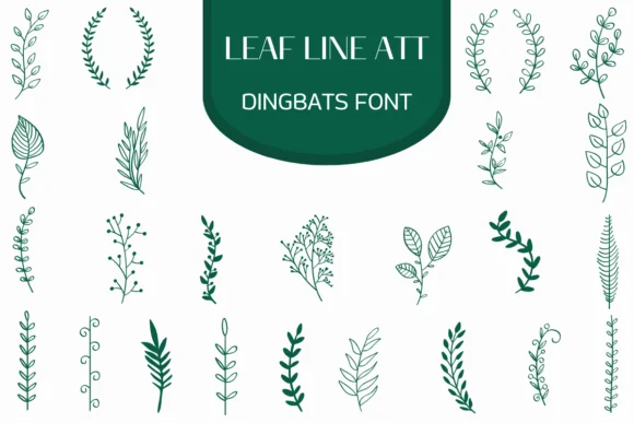 Leaf Line Art by Heartcraft Atelier — Dingbats Font
