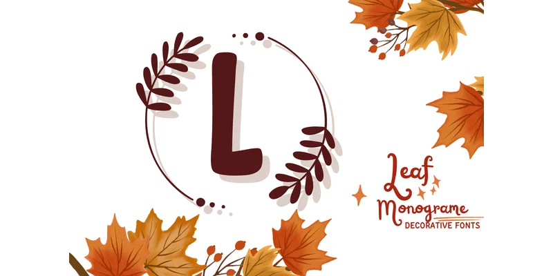Leaf Monogram Font by PraewDesigns by PraewDesigns — Decorative Font