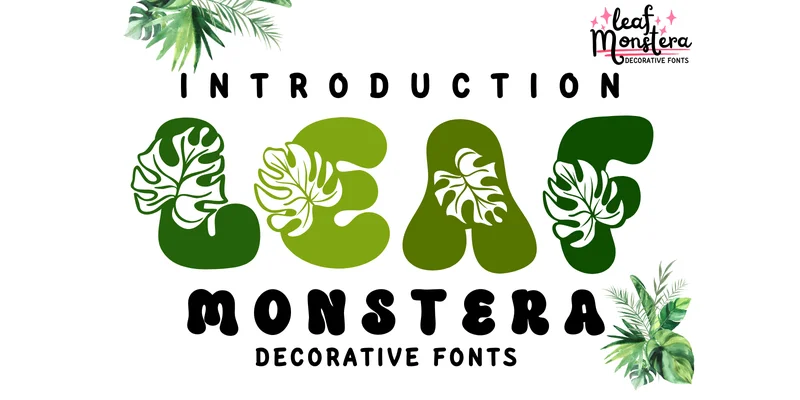 Leaf Monstera Font by PraewDesigns by PraewDesigns — Decorative Font