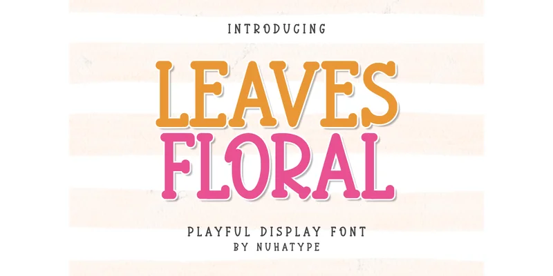 Leaves Floral Font by Nuhatype by Nuhatype — Slab Serif Font