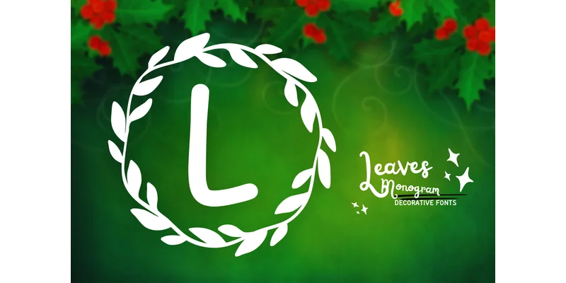 Leaves Monogram Font by PraewDesigns by PraewDesigns — Decorative Font