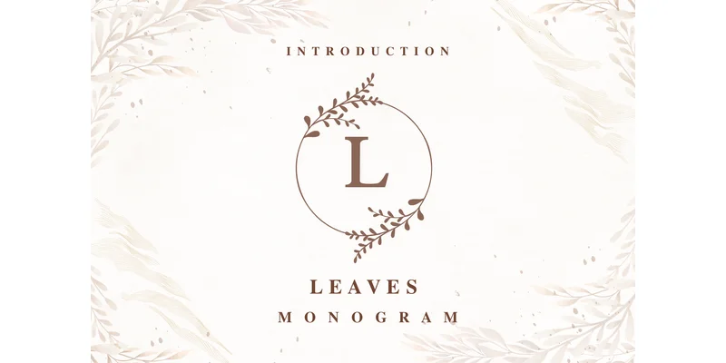 Leaves Monogram Font by Pui Art by Pui Art — Decorative Font